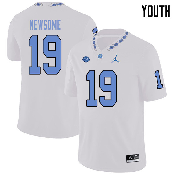 Jordan Brand Youth #19 Dazz Newsome North Carolina Tar Heels College Football Jerseys Sale-White
